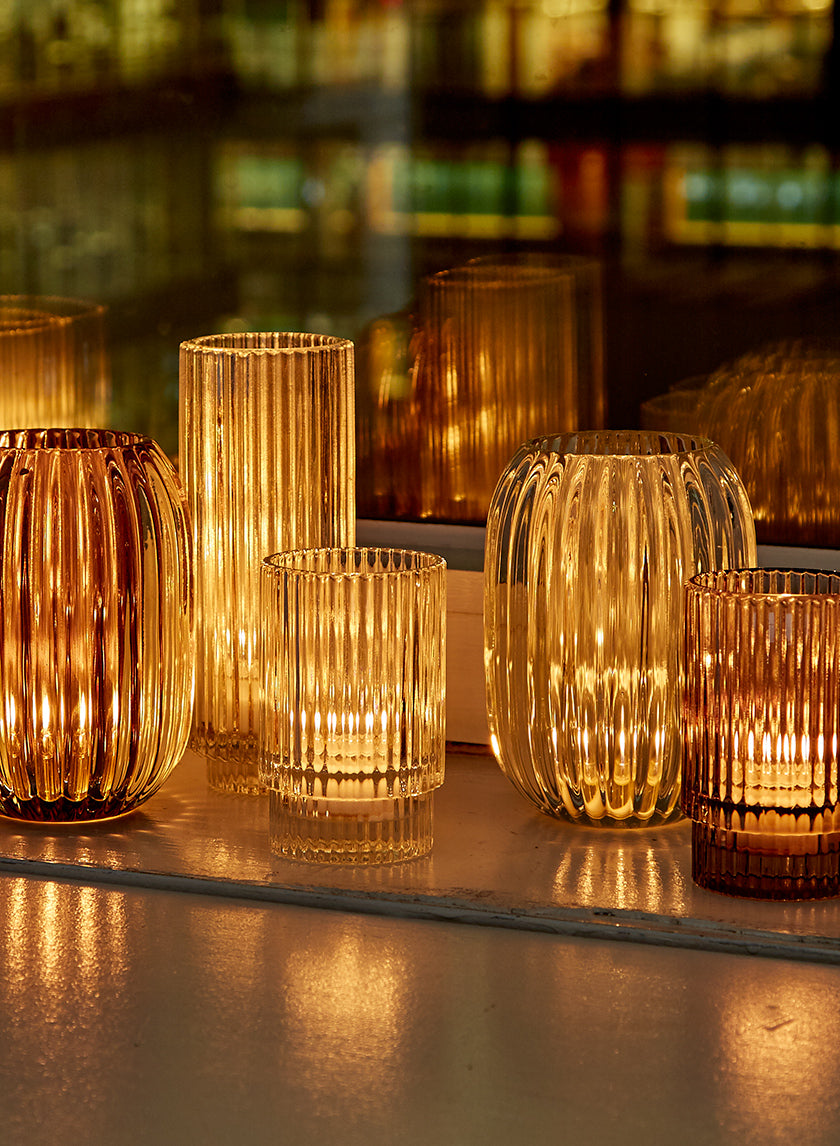 5in Tall Optical Clear Glass Votive Holder Decor Jamali-garden