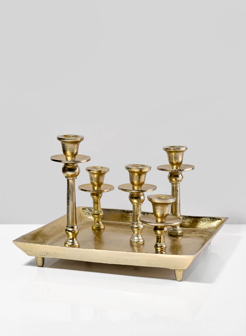 12.75in Long Gold Candlesticks Stand Decor Jamali-garden