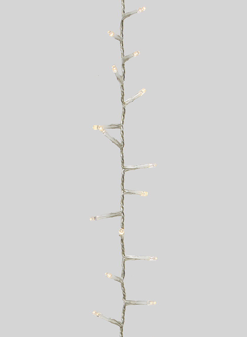 24ft Long 100 &amp; 1000 Warm White L.E.D. Lights Set, Clear Cord Decor Jamali-garden