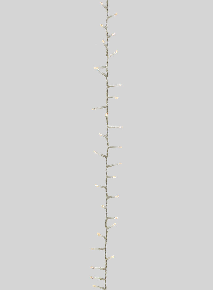 24ft Long 100 &amp; 1000 Warm White L.E.D. Lights Set, Clear Cord Decor Jamali-garden