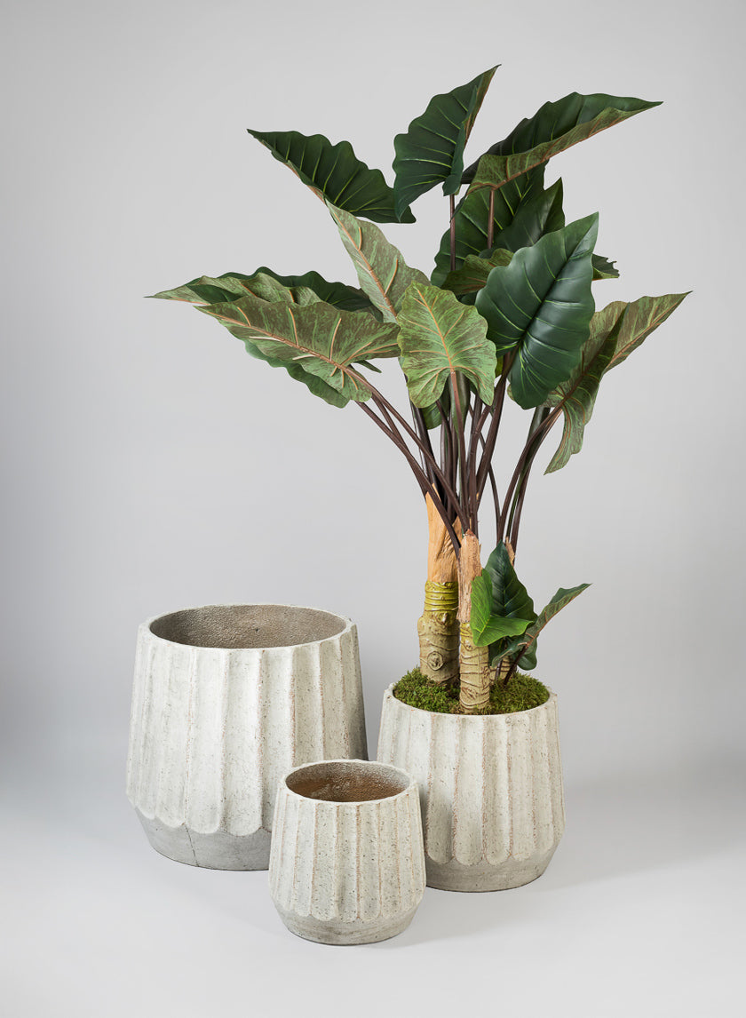 Agadir Ridged Fiber Cement Planter Decor Jamali-garden