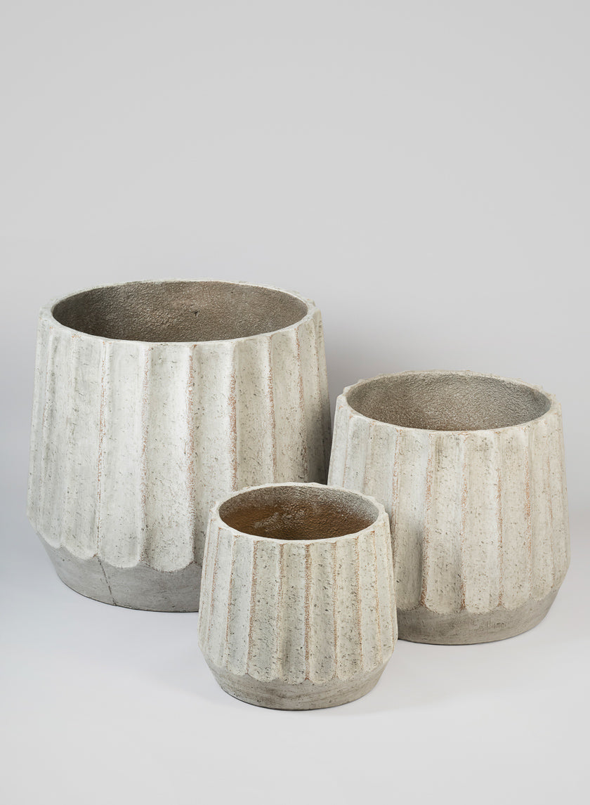 Agadir Ridged Fiber Cement Planter Decor Jamali-garden
