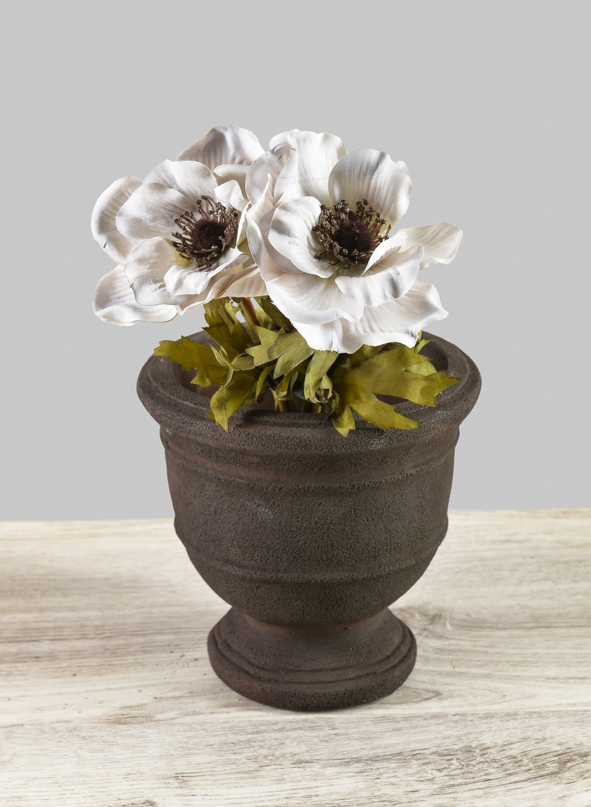 6in Tall Petra Aged Brown Urn Decor Jamali-garden