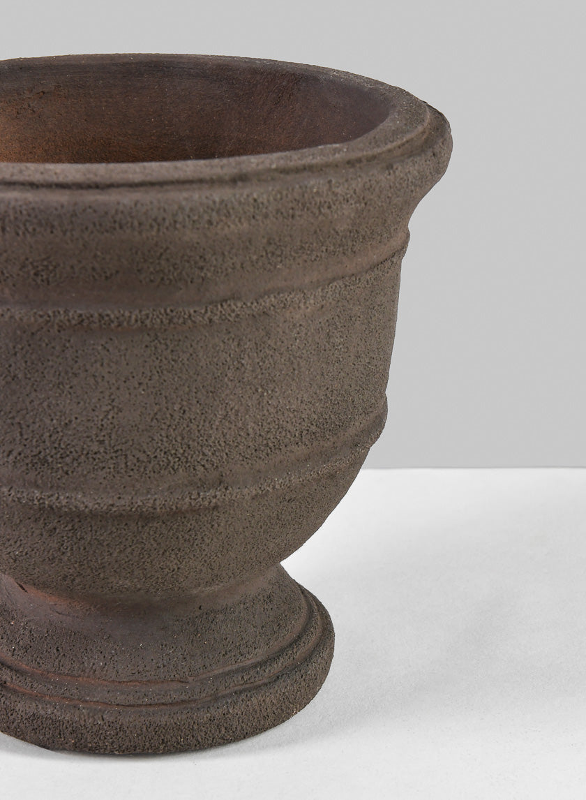 6in Tall Petra Aged Brown Urn Decor Jamali-garden