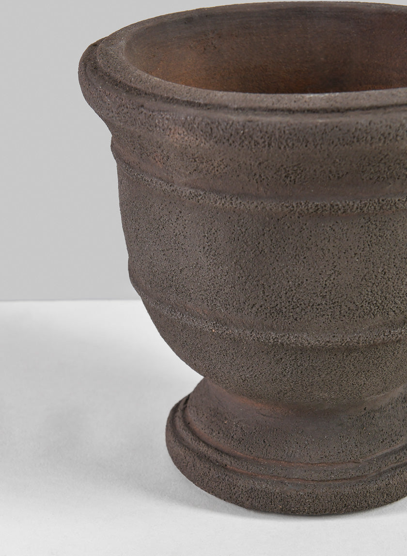 6in Tall Petra Aged Brown Urn Decor Jamali-garden