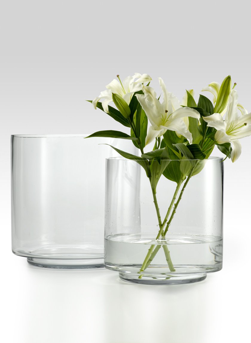 Round Glass Vase with Raised Bottom Decor Jamali-garden