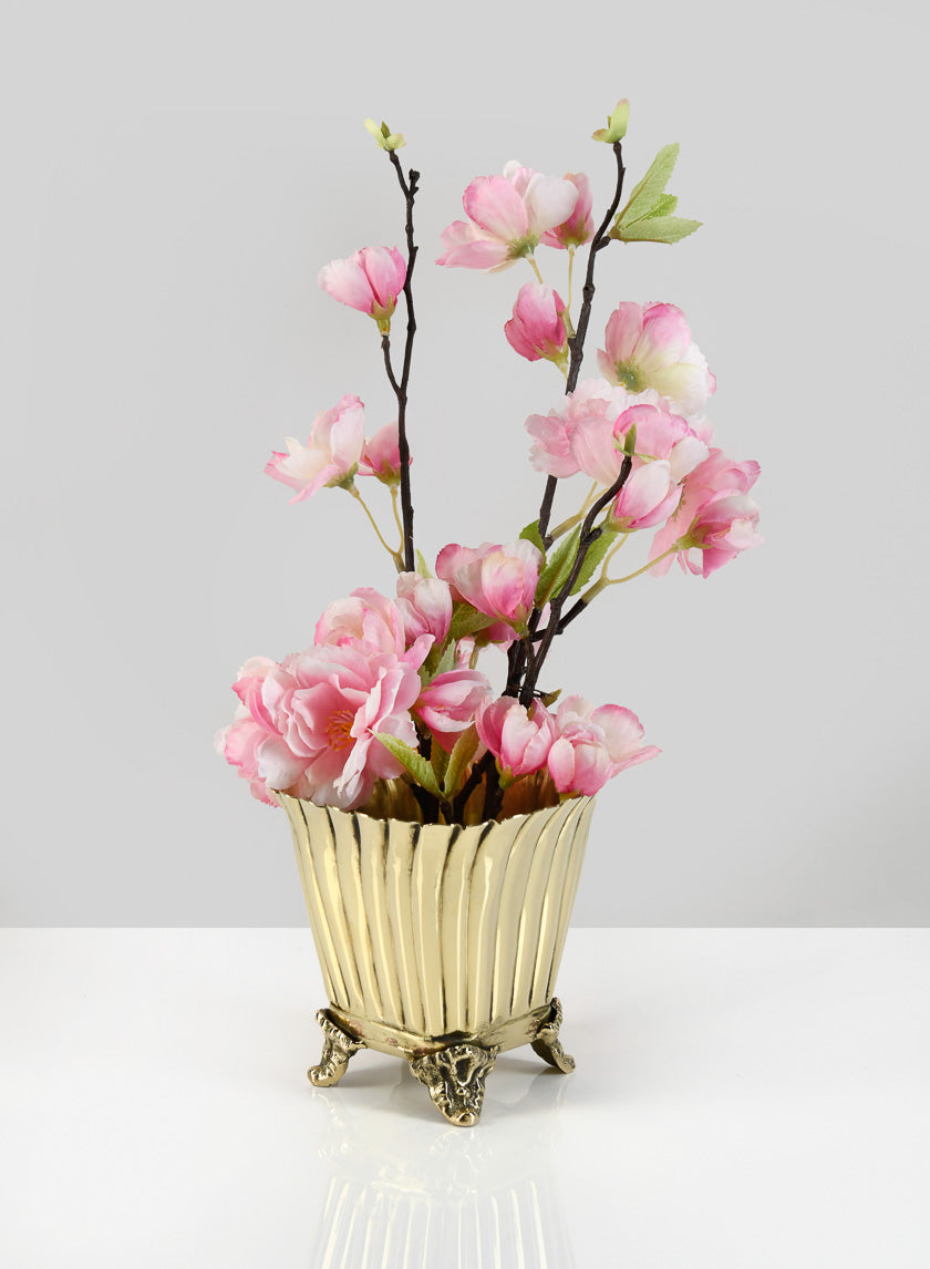 4in Tall Brass Polished Planter Urn Decor Jamali-garden