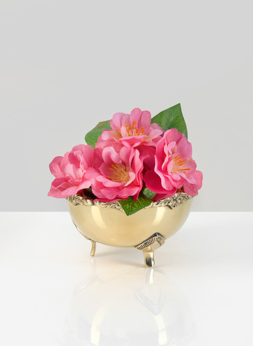 4.25in Wide Brass Polished Bowl Decor Jamali-garden