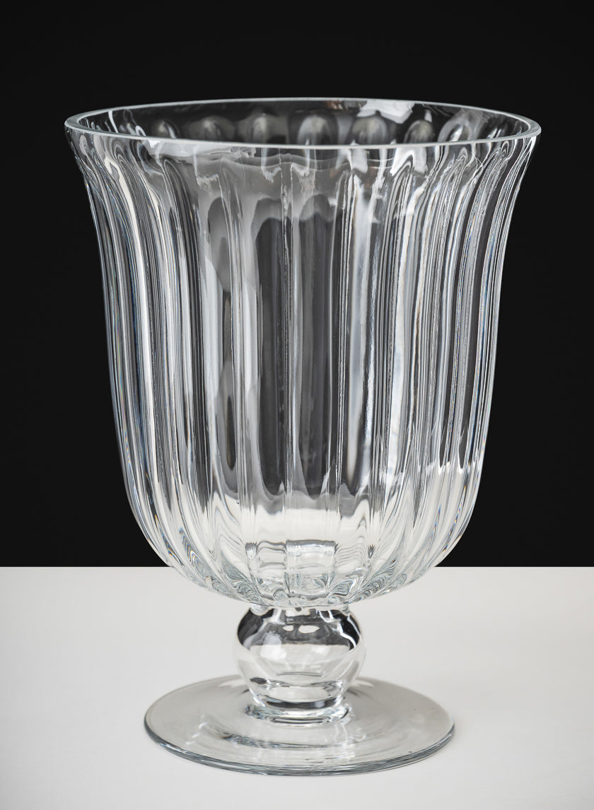 8.5in Tall Versailles Pleated Glass Urn Decor Jamali-garden