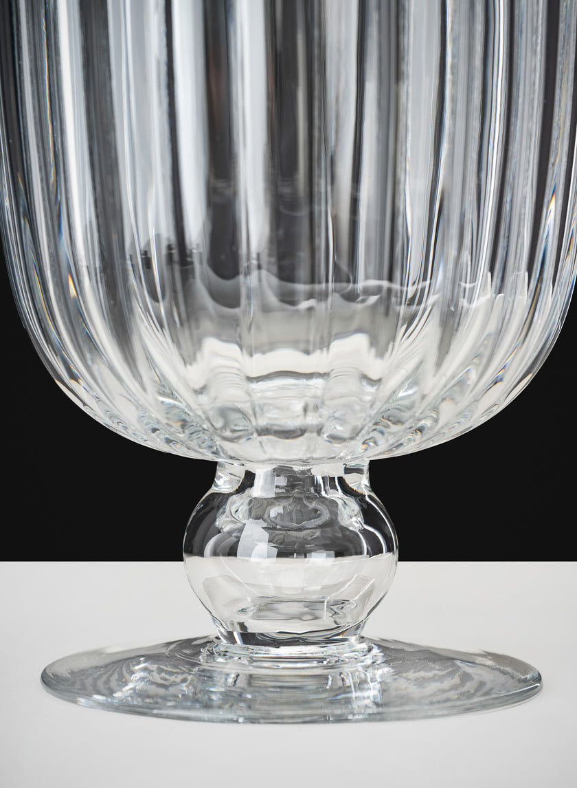8.5in Tall Versailles Pleated Glass Urn Decor Jamali-garden