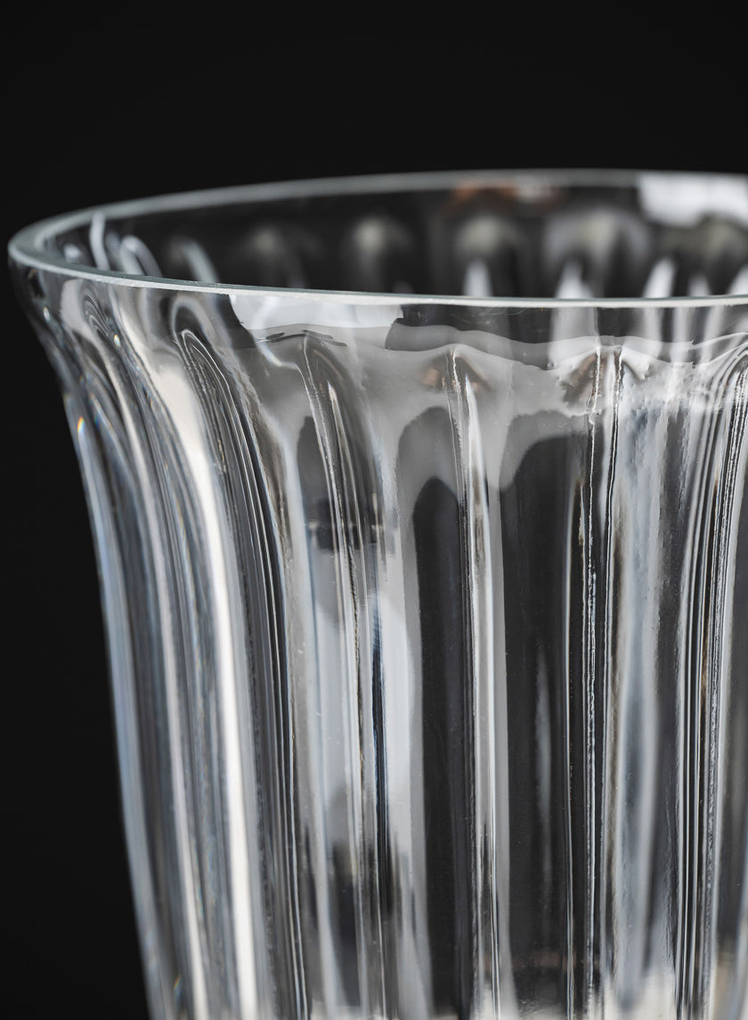 8.5in Tall Versailles Pleated Glass Urn Decor Jamali-garden