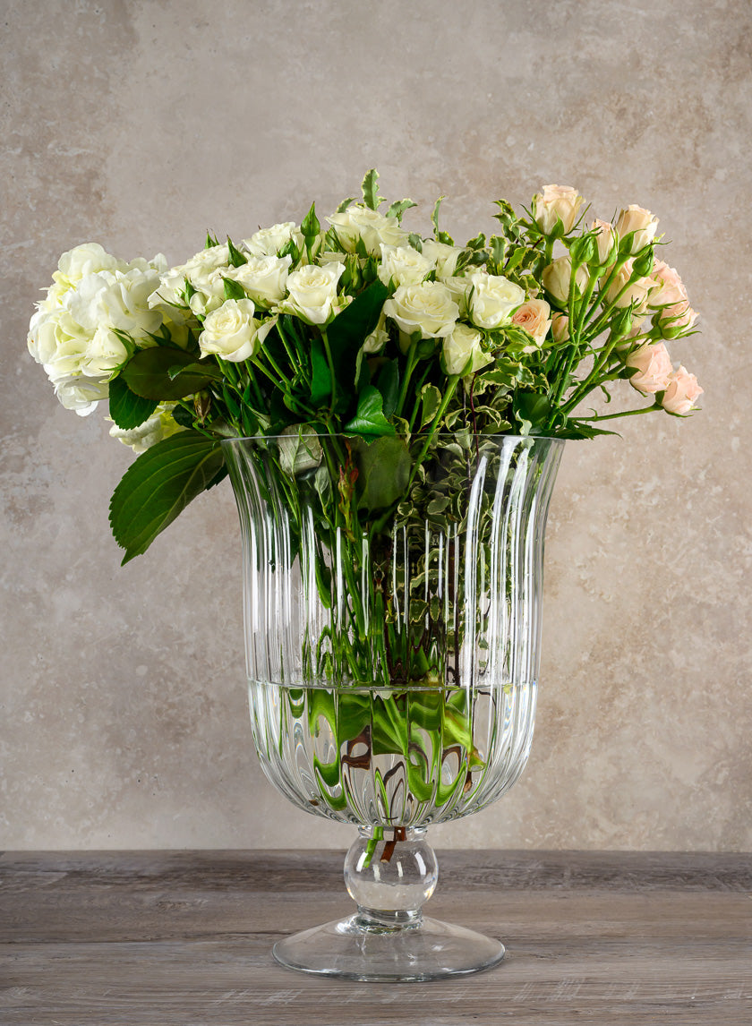 Versailles Pleated Glass Urn Decor Jamali-garden