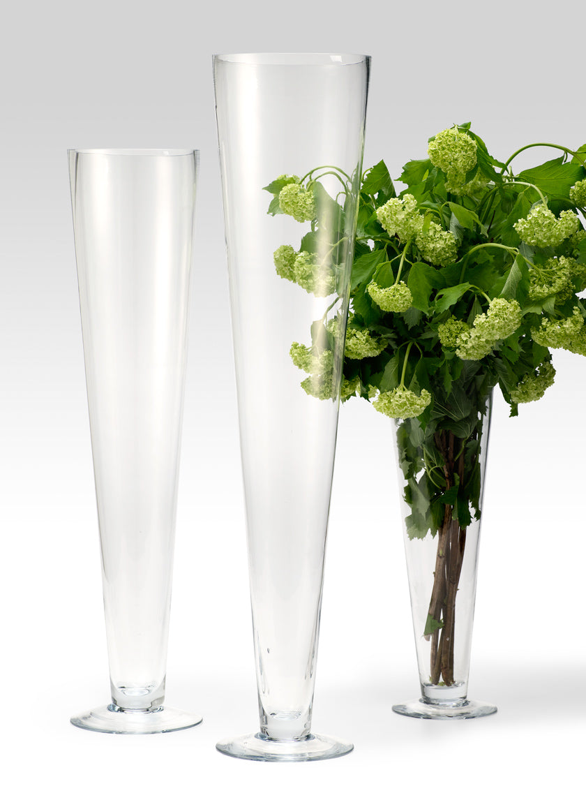 Clear Glass Trumpet Vases Decor Jamali-garden