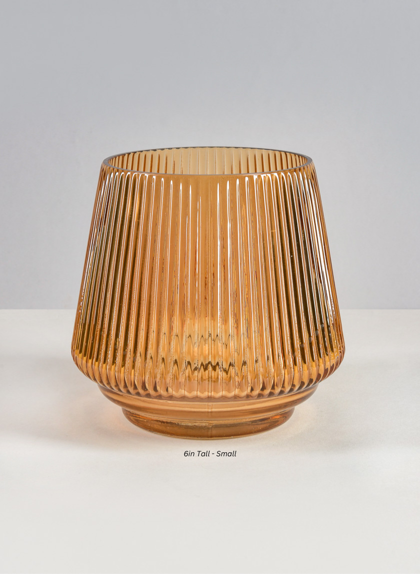 Tropez Amber Glass Vase Decor Jamali-garden Amber 6in Tall - Small EACH