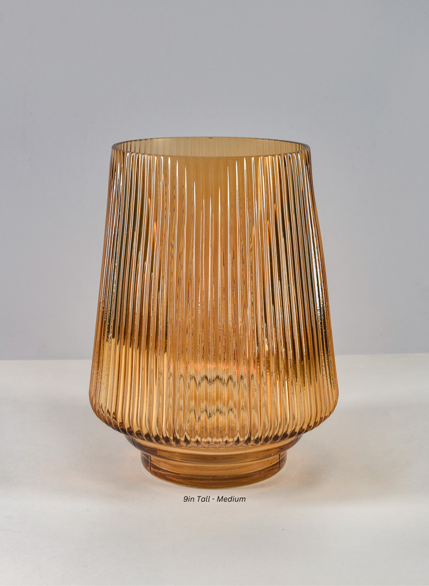 Tropez Amber Glass Vase Decor Jamali-garden Amber 9in Tall - Medium EACH