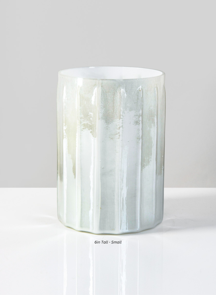 Norvege Pearl White Vase Decor Jamali-garden White 6in Tall - Small EACH