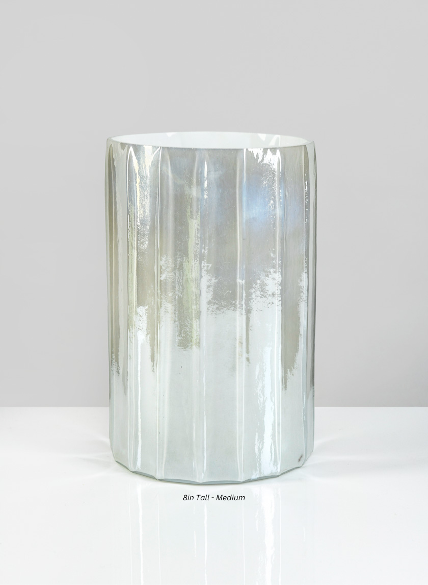 Norvege Pearl White Vase Decor Jamali-garden White 8in Tall - Medium EACH