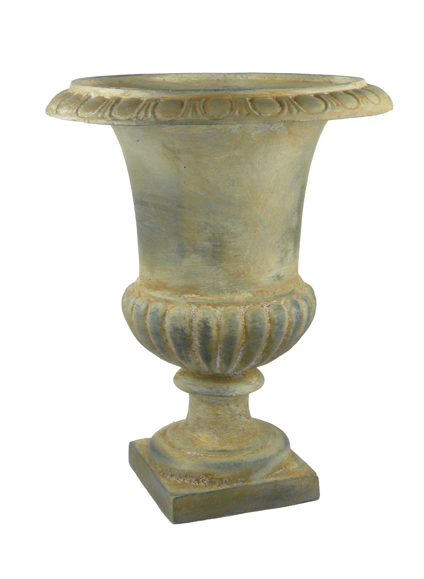 18in Tall Yellow Wash Urn Decor Jamali-garden