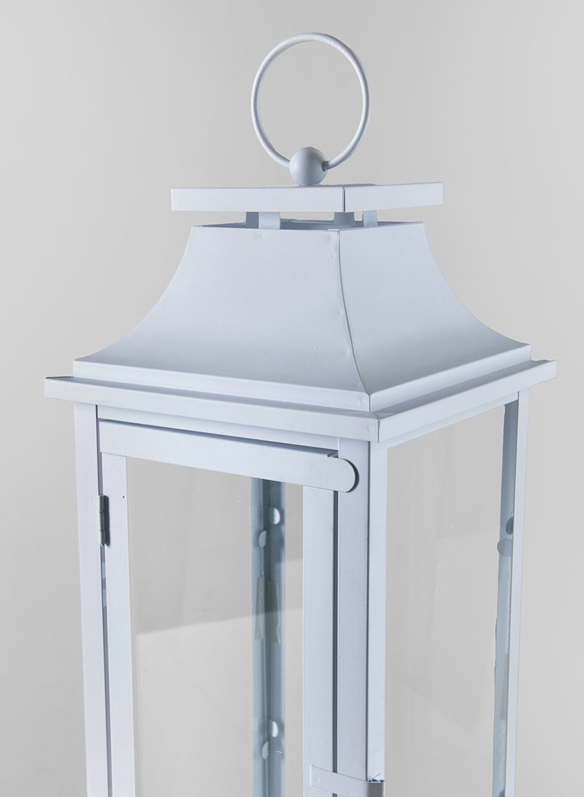White Hampton Lantern Decor Jamali-garden