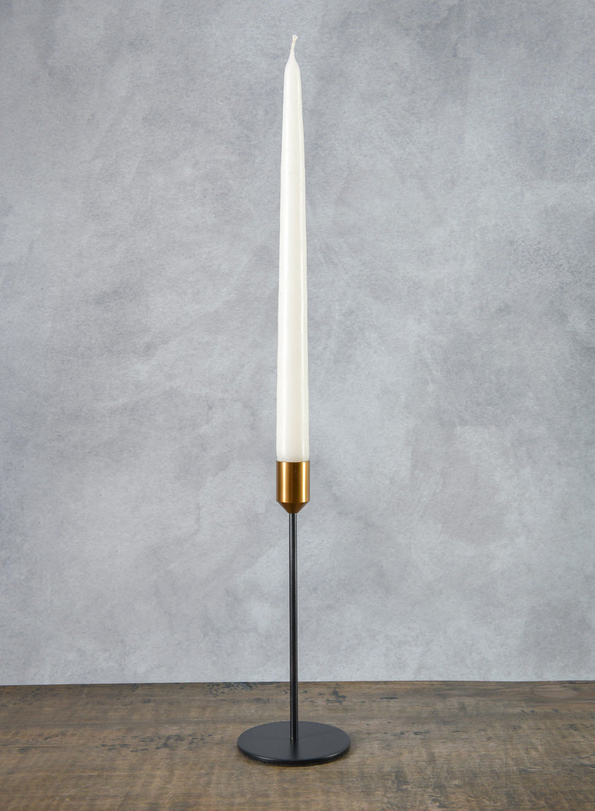 Barney Black Gold Taper Holder Decor Jamali-garden