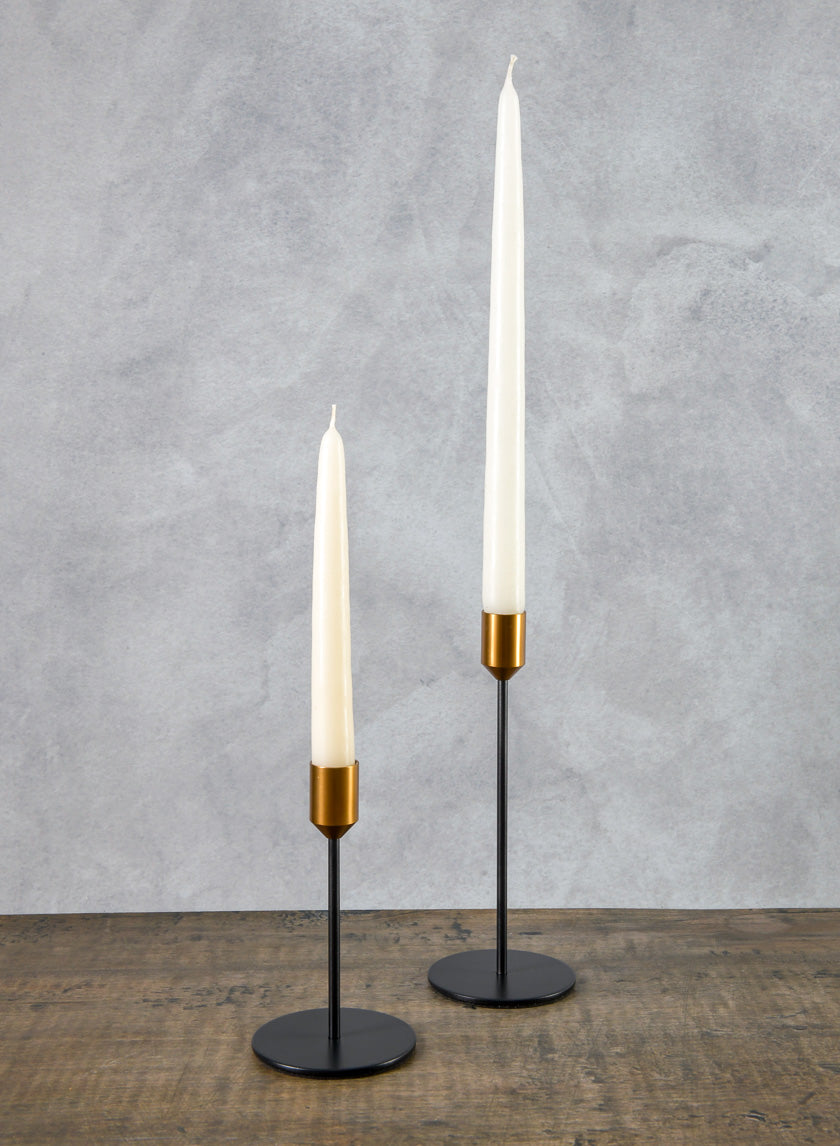 Barney Black Gold Taper Holder Decor Jamali-garden