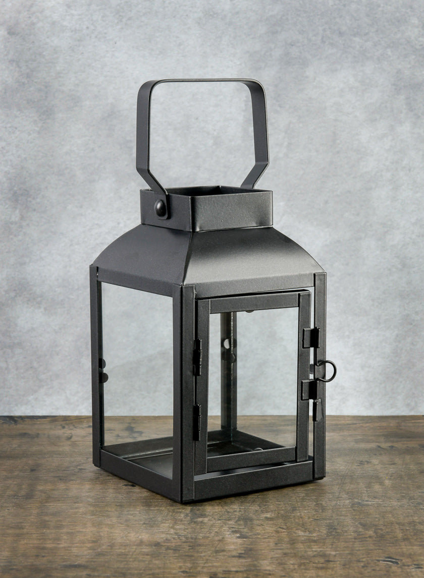 6in Tall Barney Black Lantern, Mini Decor Jamali-garden