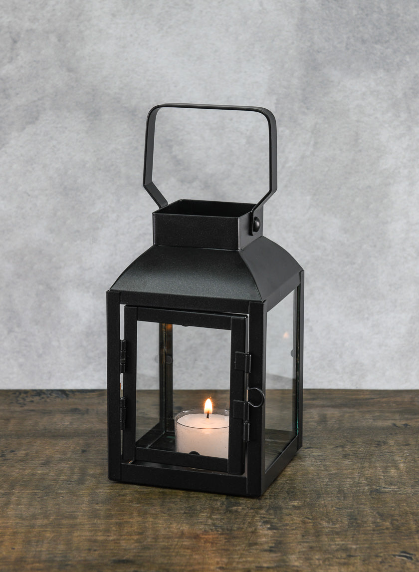 6in Tall Barney Black Lantern, Mini Decor Jamali-garden