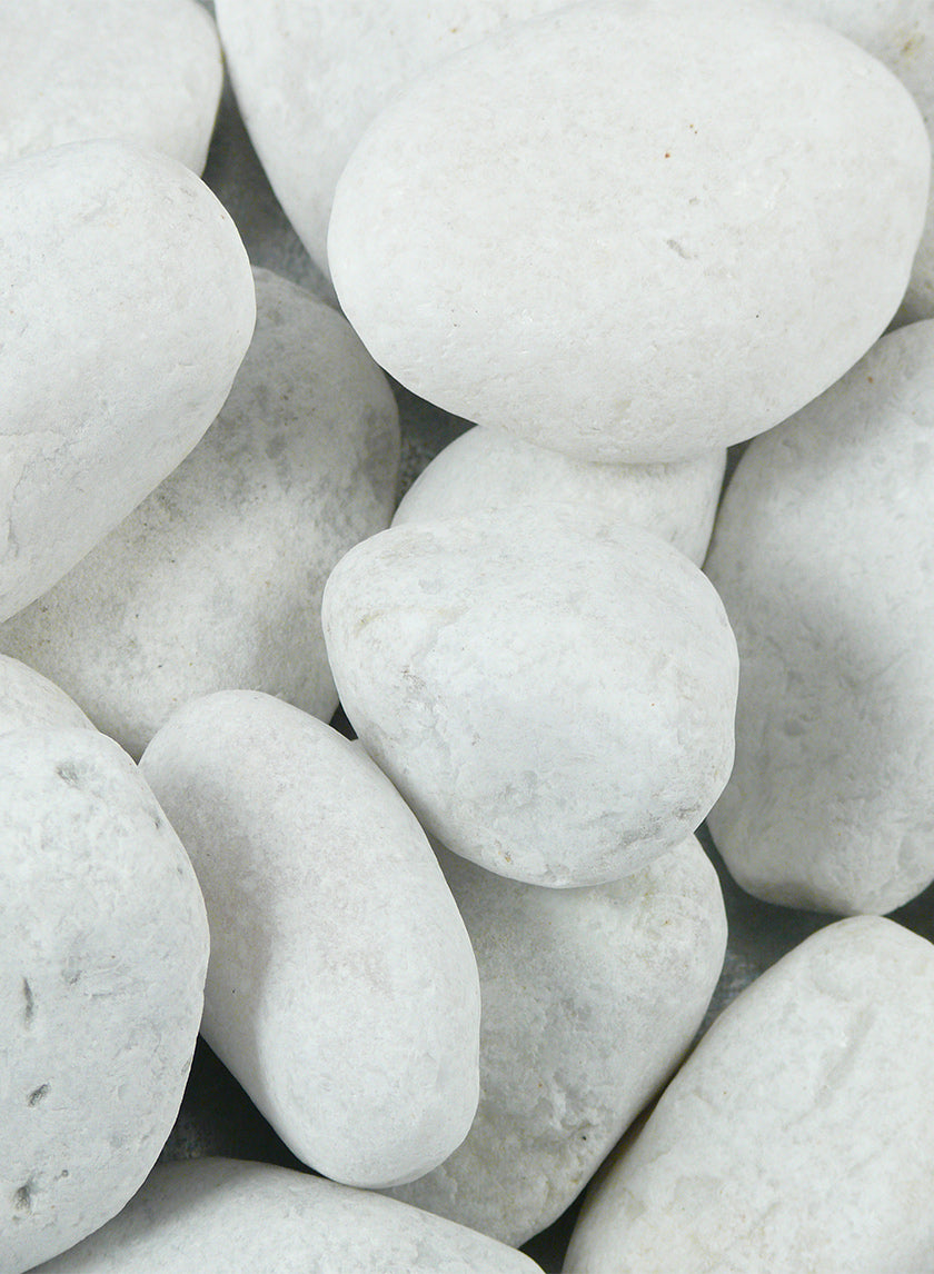 2 - 3in White Tumbled Marble Decor Jamali-garden