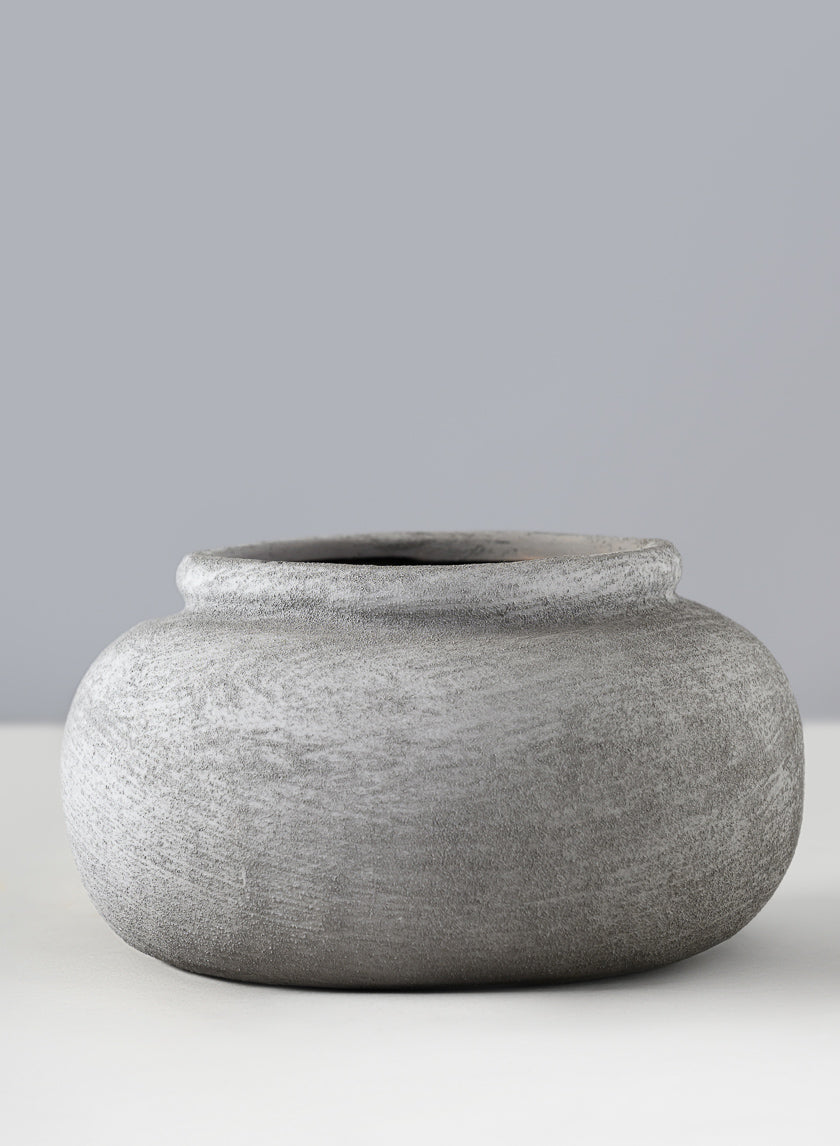 8in Wide Iquitos Venetian Grey Ceramic Bowl Decor Jamali-garden