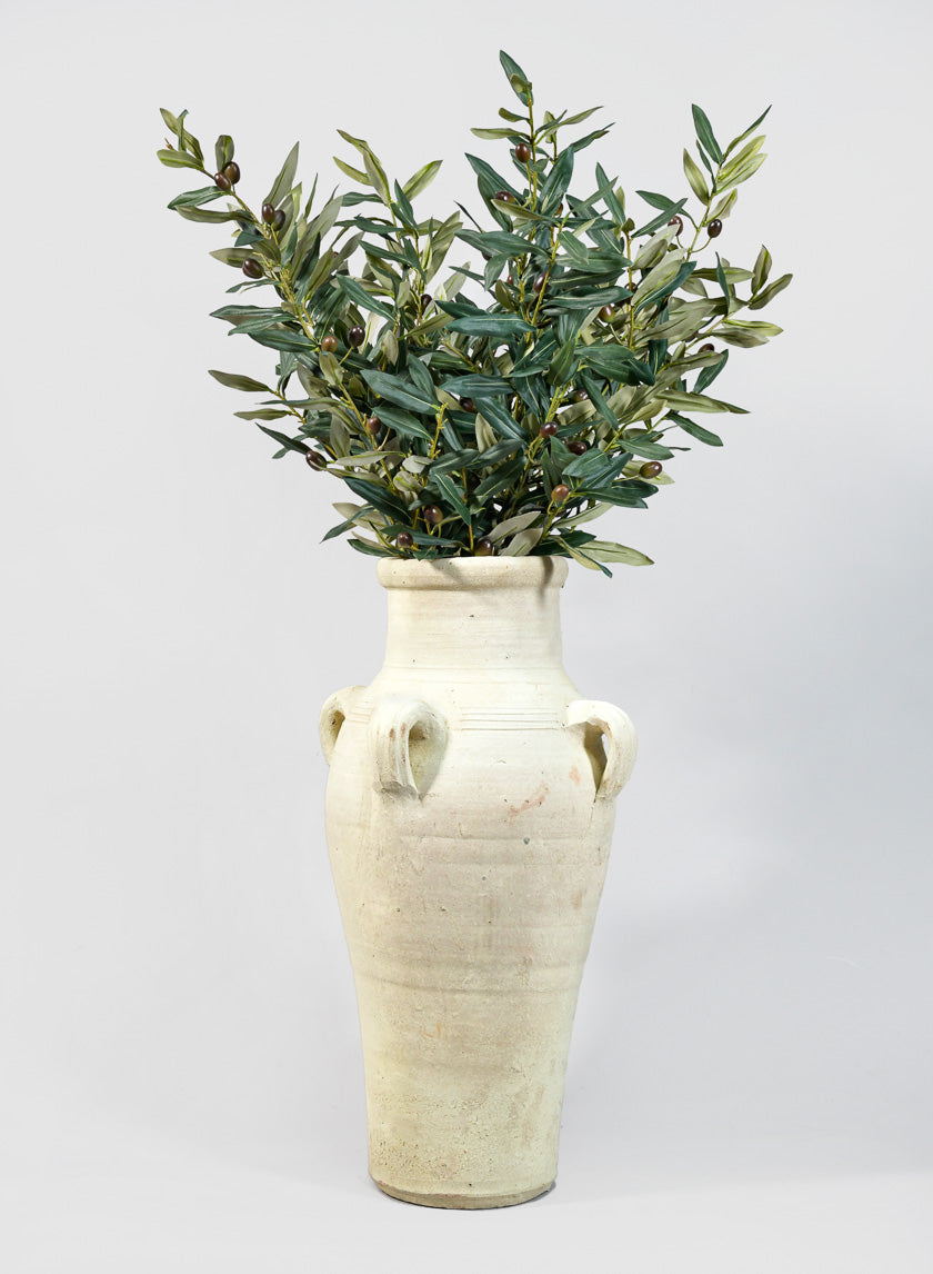 24in Tall Tunisian Handmade Amphora with 4 Handles Decor Jamali-garden