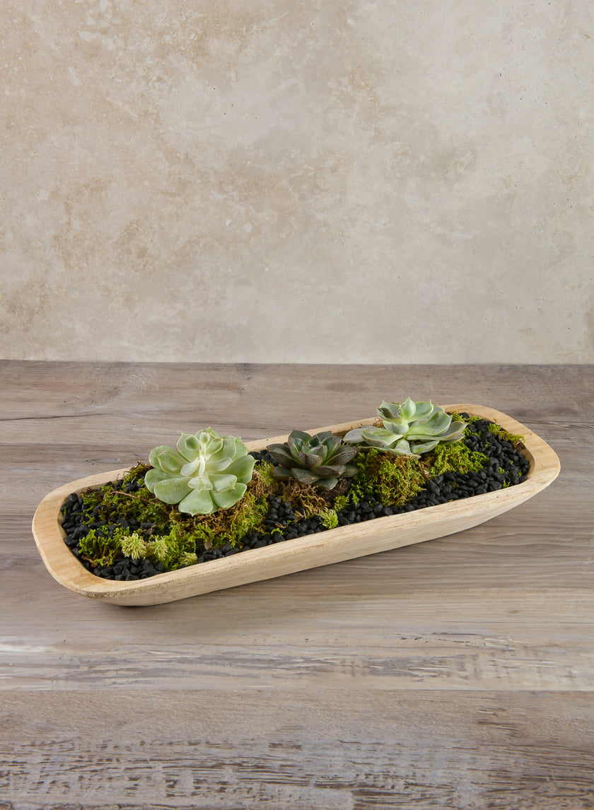 16in Long Padang Rectangular Wood Bowl Decor Jamali-garden