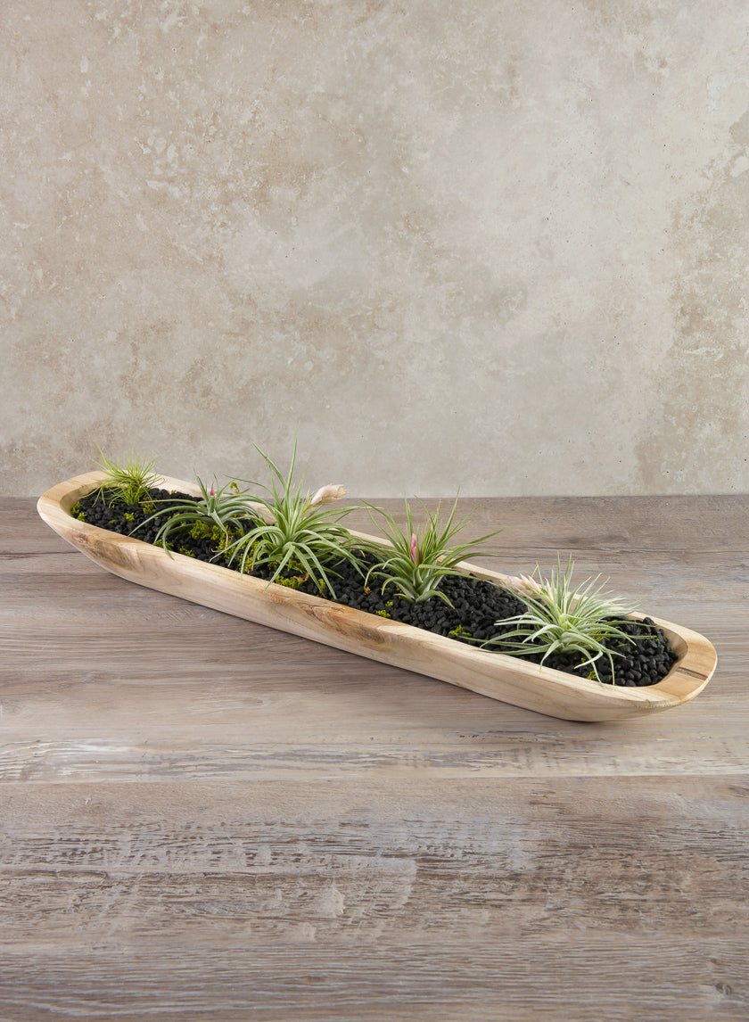 24in Long Padang Rectangular Wood Bowl Decor Jamali-garden