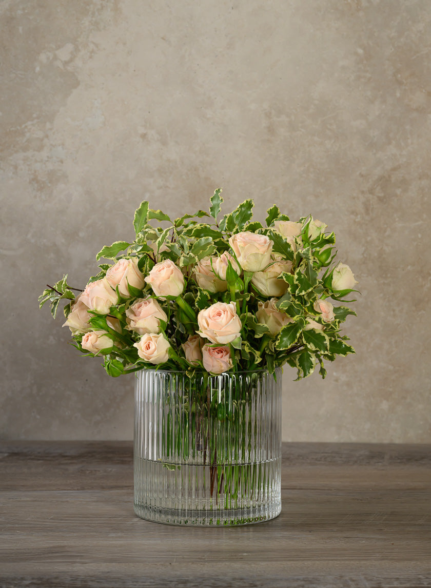 5in Tall Vienna Pleated Glass Cylinder Decor Jamali-garden