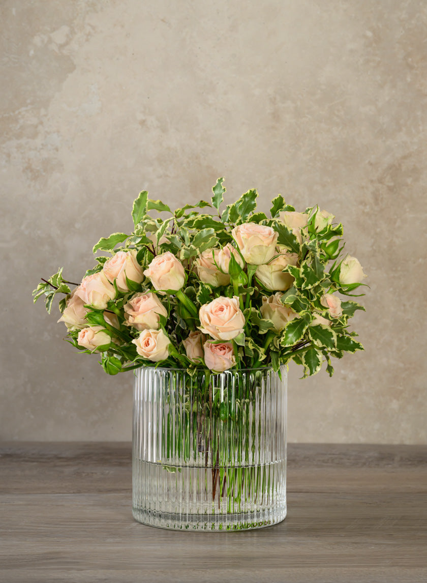 5in Tall Vienna Pleated Glass Cylinder Decor Jamali-garden