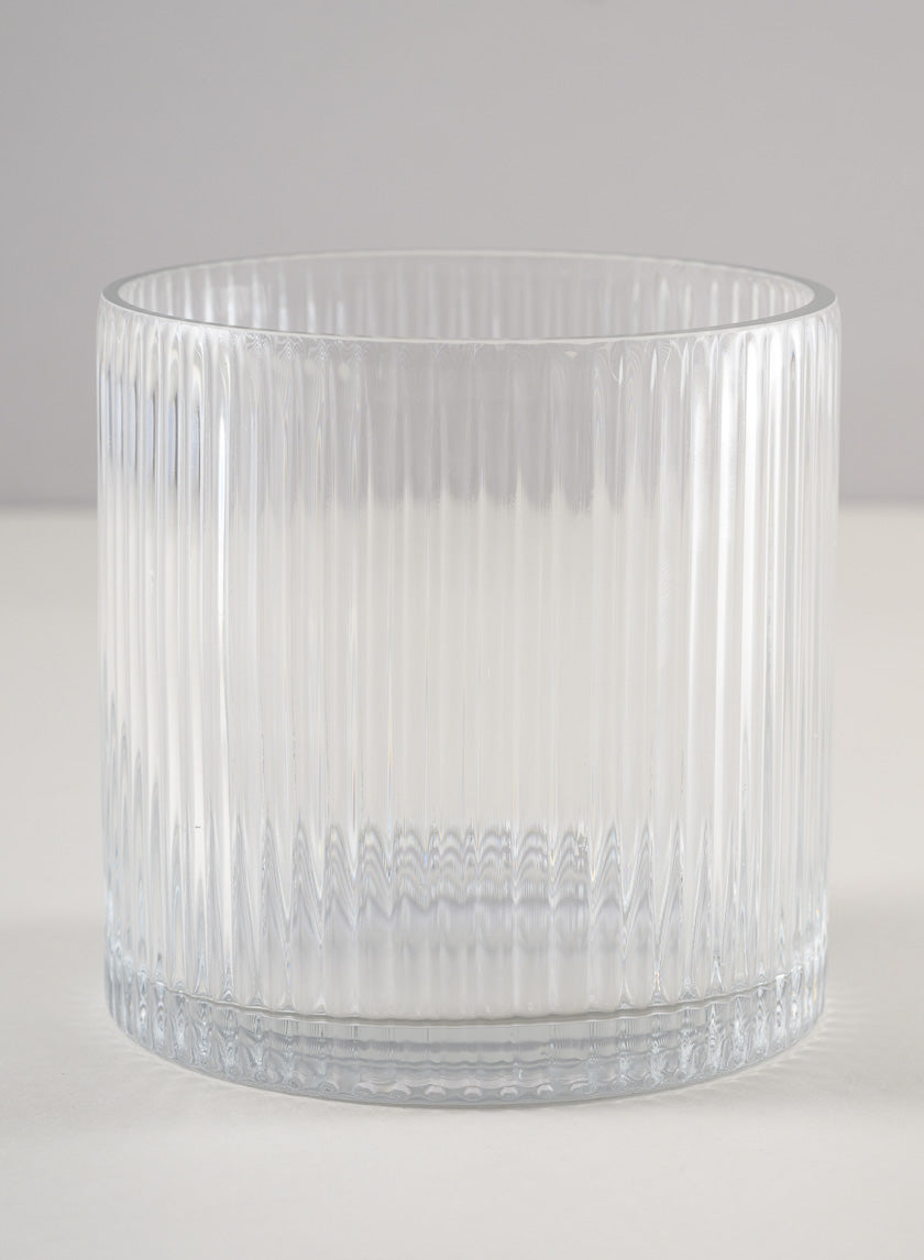 5in Tall Vienna Pleated Glass Cylinder Decor Jamali-garden