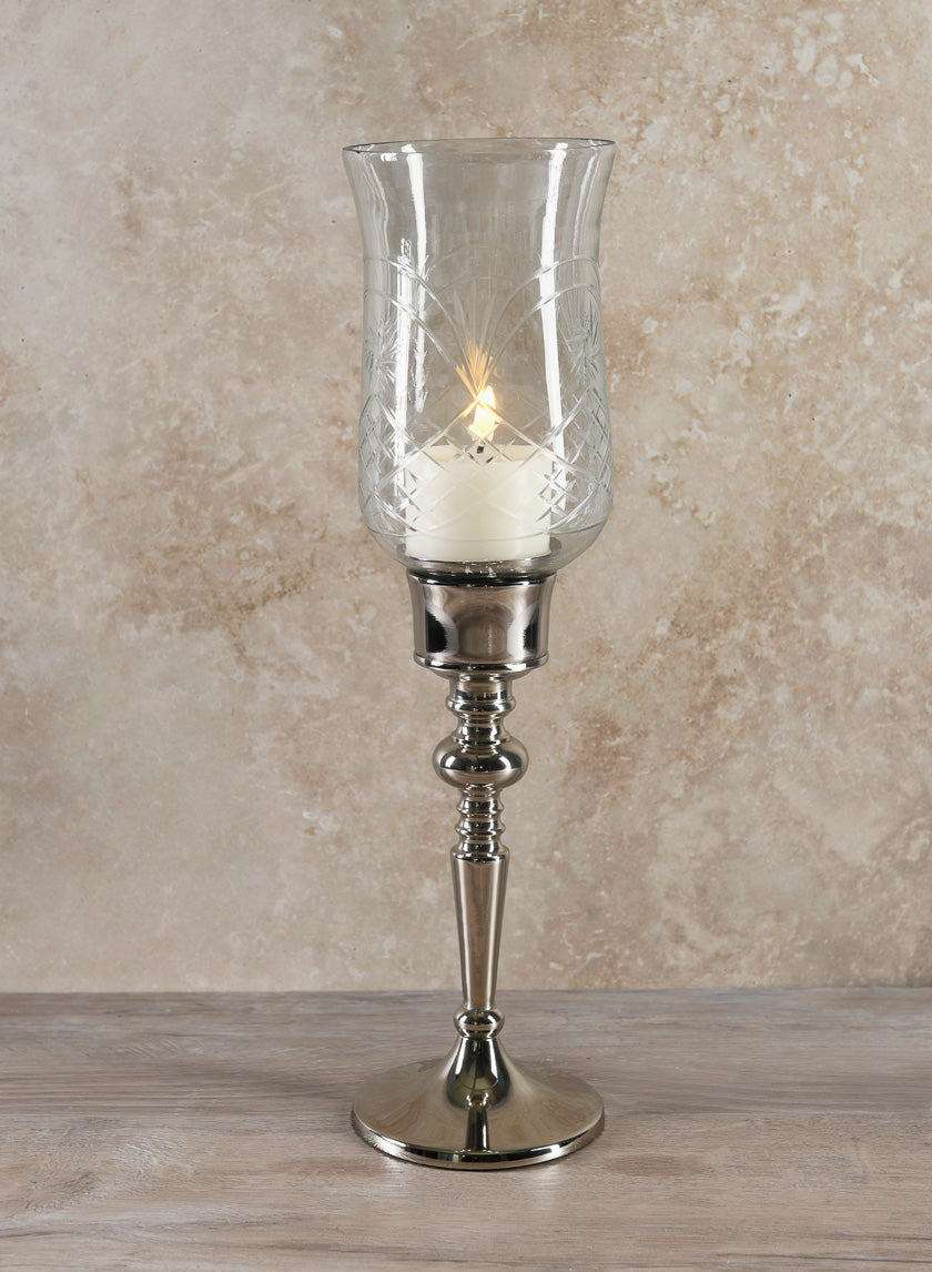 15in Tall Dalia Hurricane Candle Stand Decor Jamali-garden