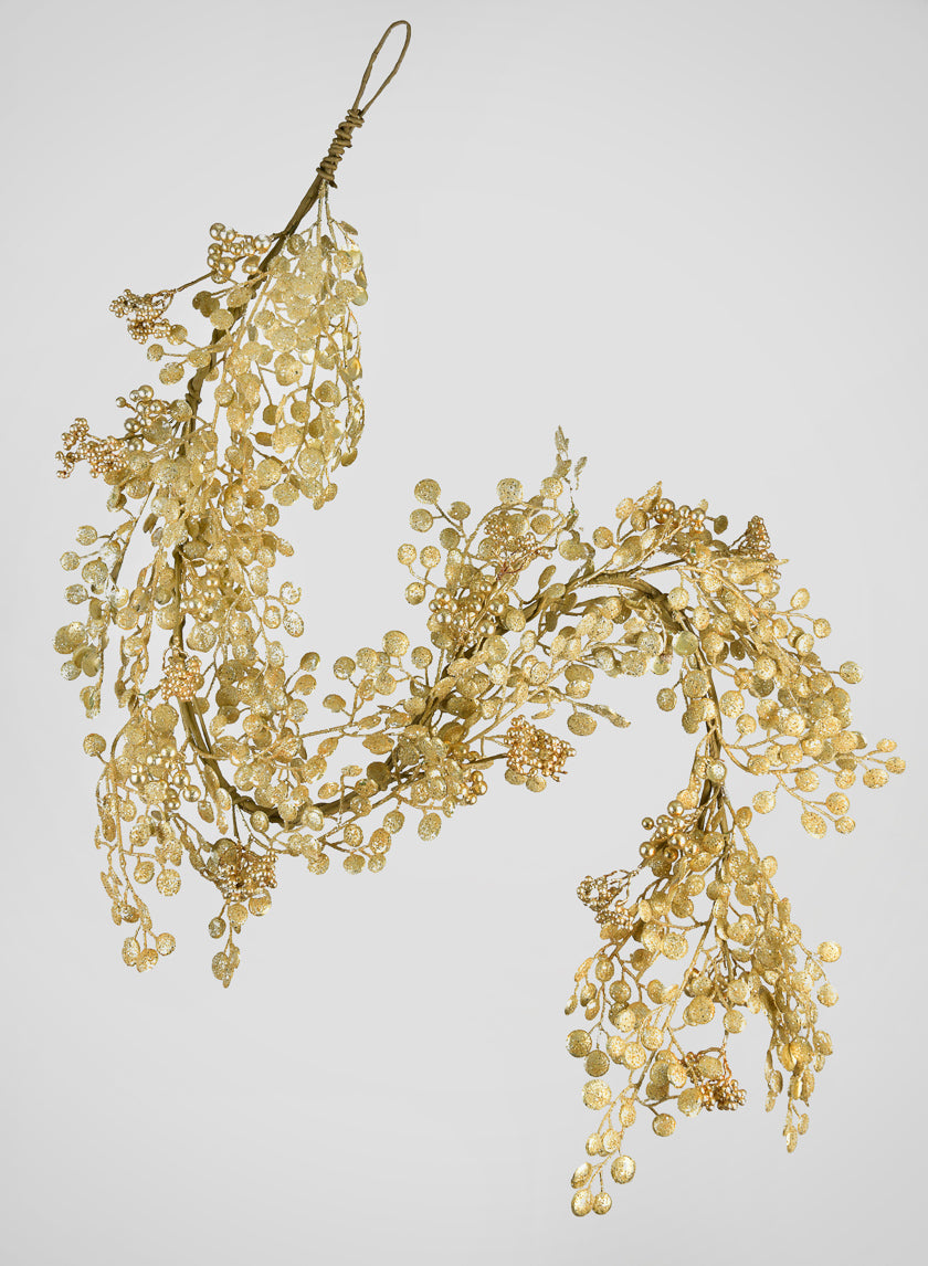 60in Long Gold Glitter Garland Decor Jamali-garden