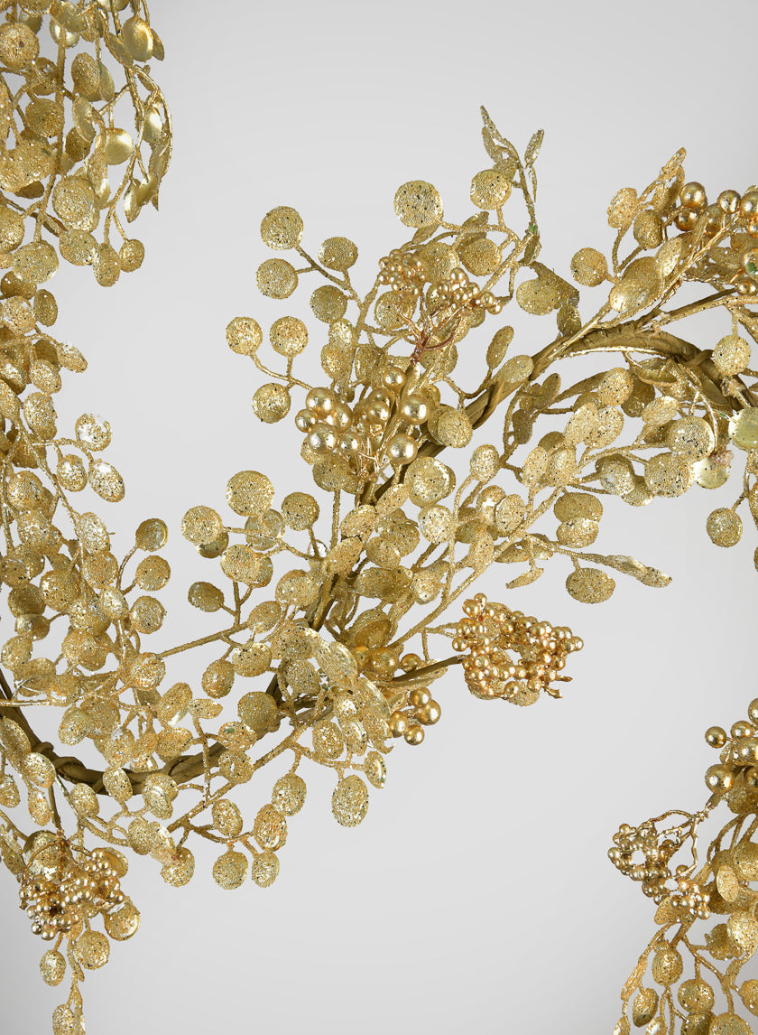 60in Long Gold Glitter Garland Decor Jamali-garden