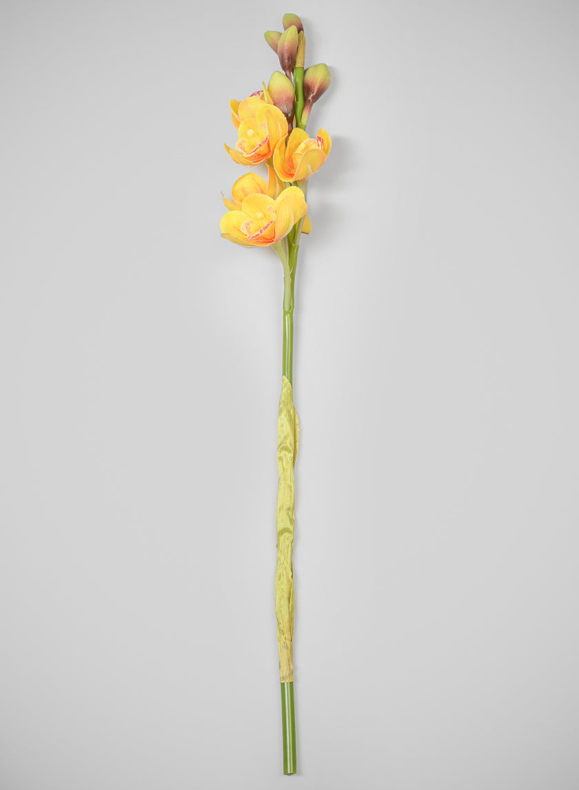 23in Real Touch Real Look Cymbidium Orchid Stem, Burnt Yellow