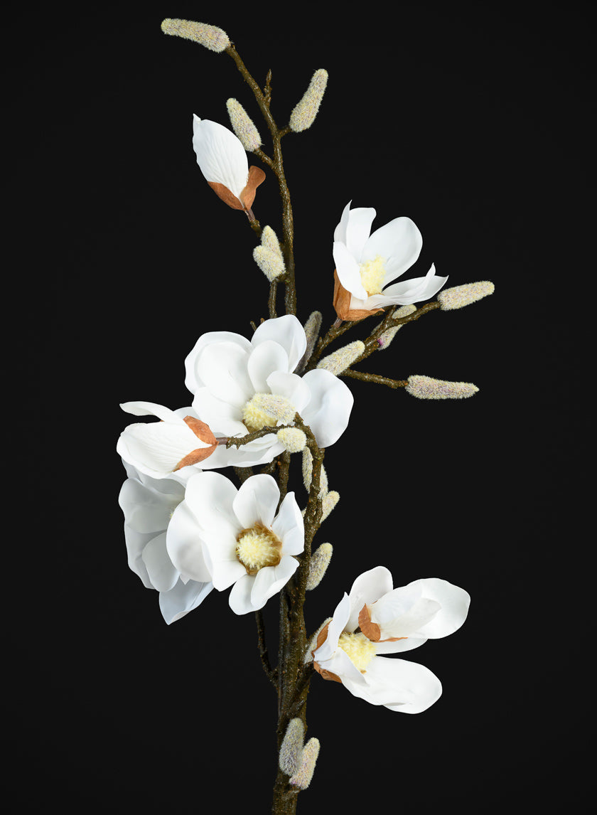 48in Long Real Touch Real Look Blooming Magnolia Flowers Stem