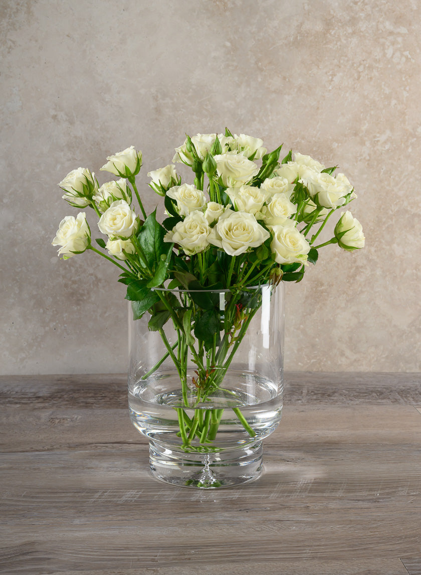 8in Tall Luxe Pedestral Glass Vase Decor Jamali-garden