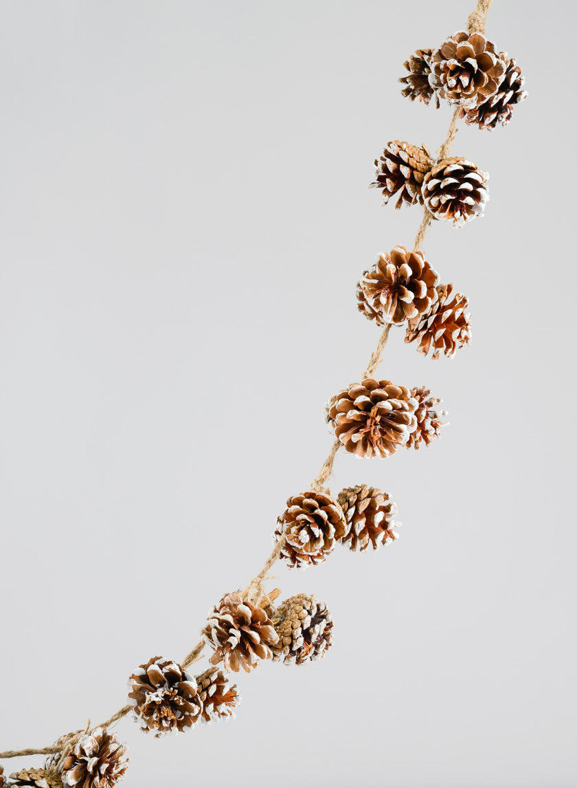 6ft Long White Tips Pinecones Garland Decor Jamali-garden