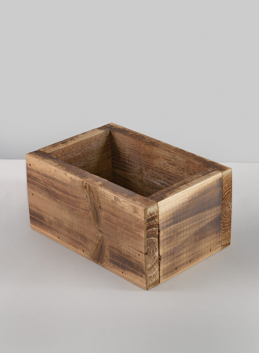 7in Long Burnt Wood Box, Mini Decor Jamali-garden