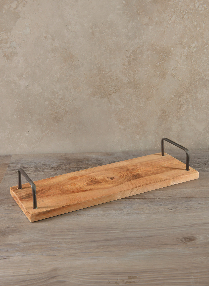18in Long Raw Wood Serving Tray Decor Jamali-garden