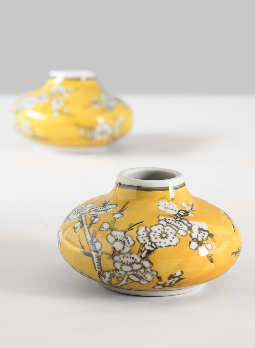 4in Wide Ming Safron Bud Ceramic Vase, Set of 2 Decor Jamali-garden
