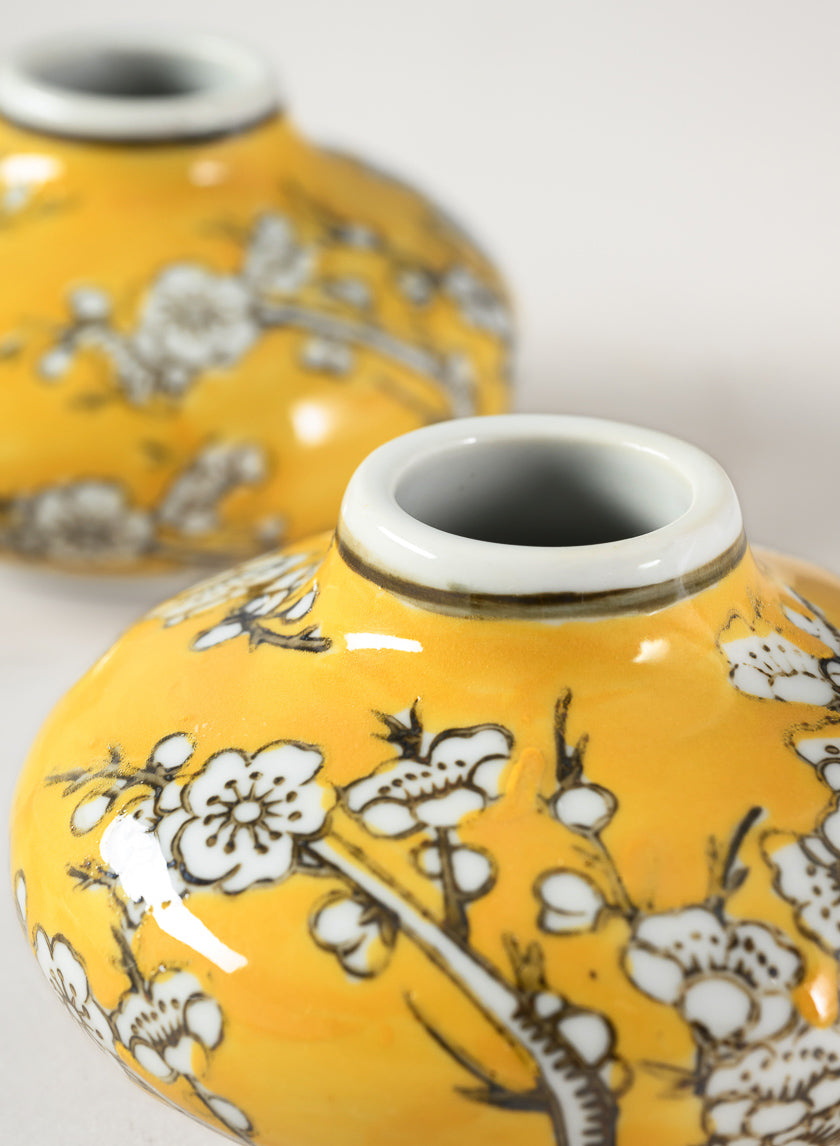4in Wide Ming Safron Bud Ceramic Vase, Set of 2 Decor Jamali-garden