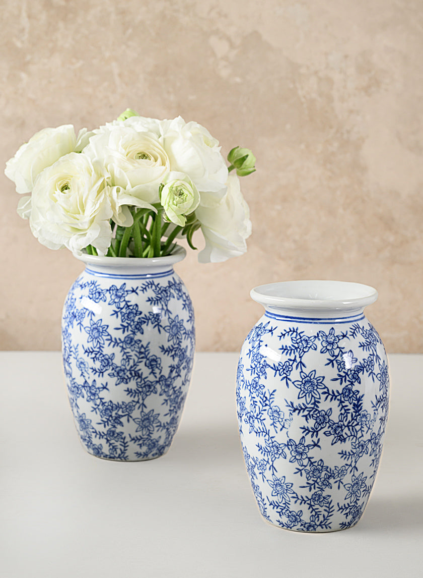 6in Tall Provence Ceramic Vase, Set of 2 Decor Jamali-garden