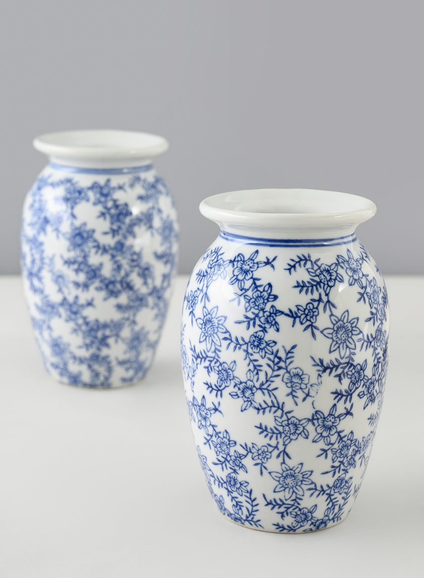 6in Tall Provence Ceramic Vase, Set of 2 Decor Jamali-garden