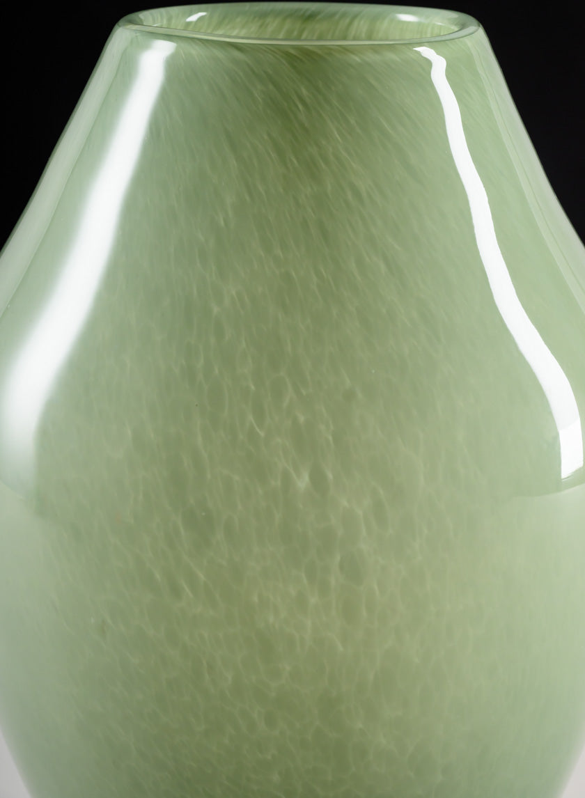 10in Tall Lucerne Jade Green Hand Blown Glass Vase Decor Jamali-garden
