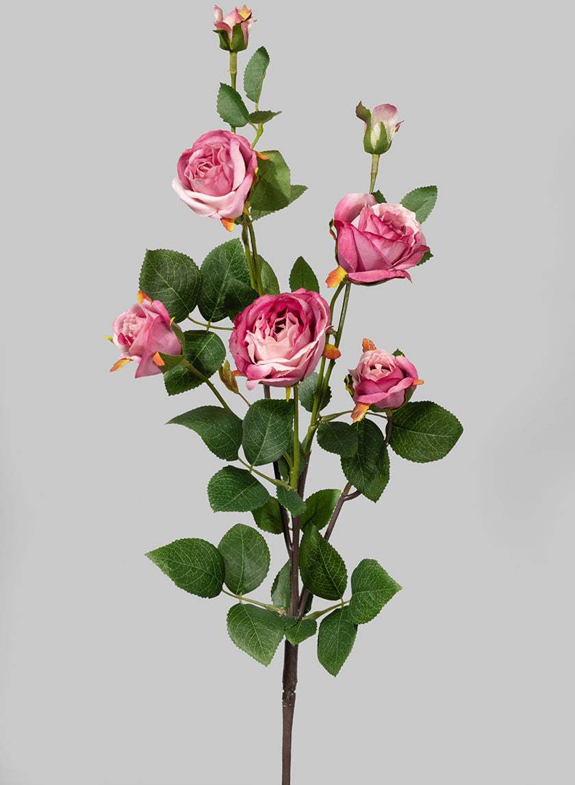 28in Long Pink Pearl Cabbage Rose Spray Decor Jamali-garden
